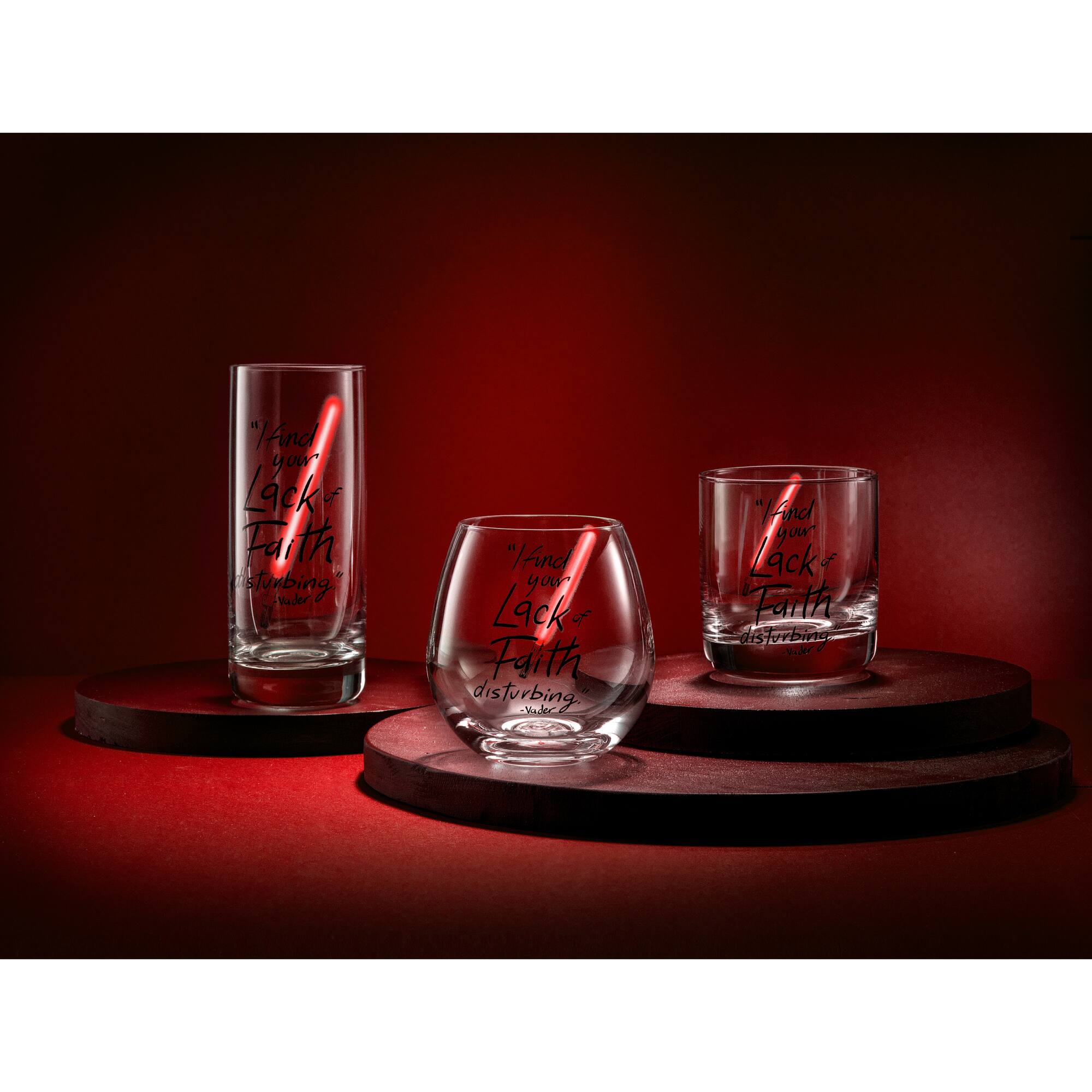JoyJolt® Star Wars™ 15.oz. New Hope Darth Vader Red Lightsaber Stemless Drinking Glass, 2ct.
